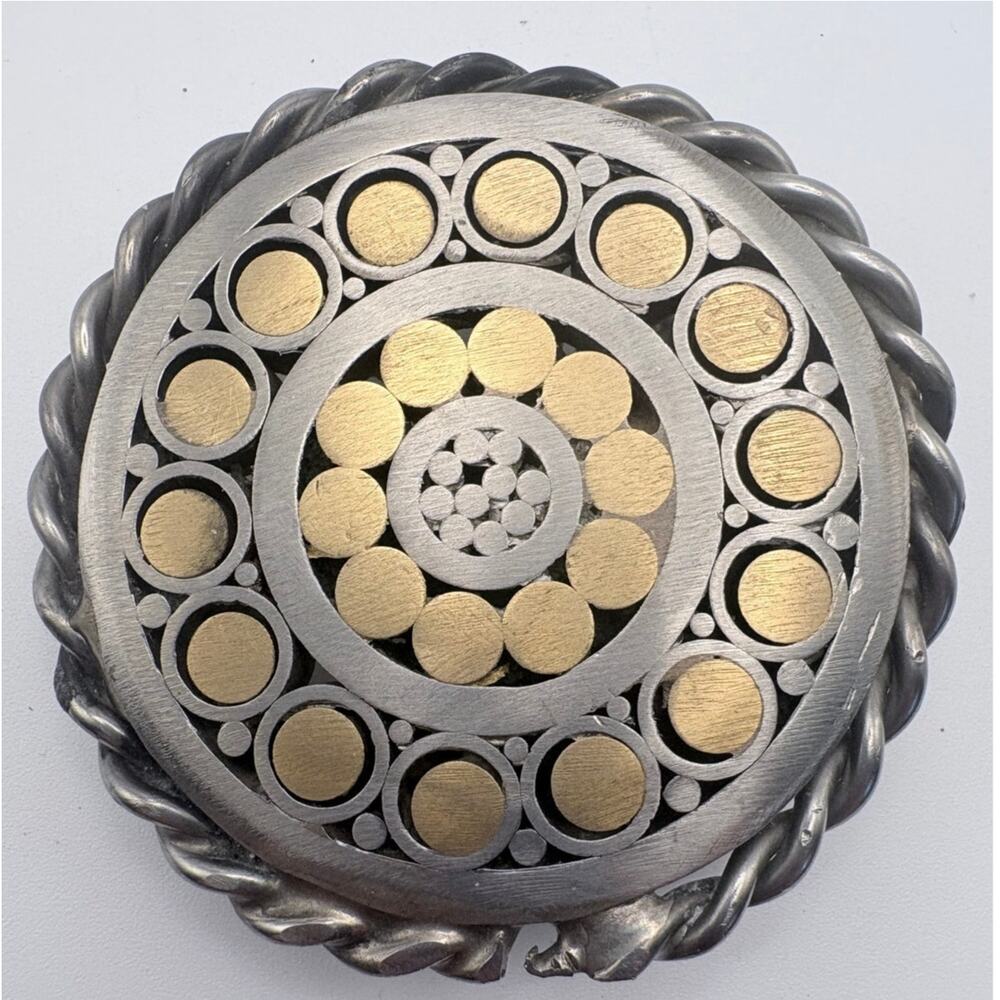 Amazing Welder Art Silver-tone and Gold-tone Belt Buckle